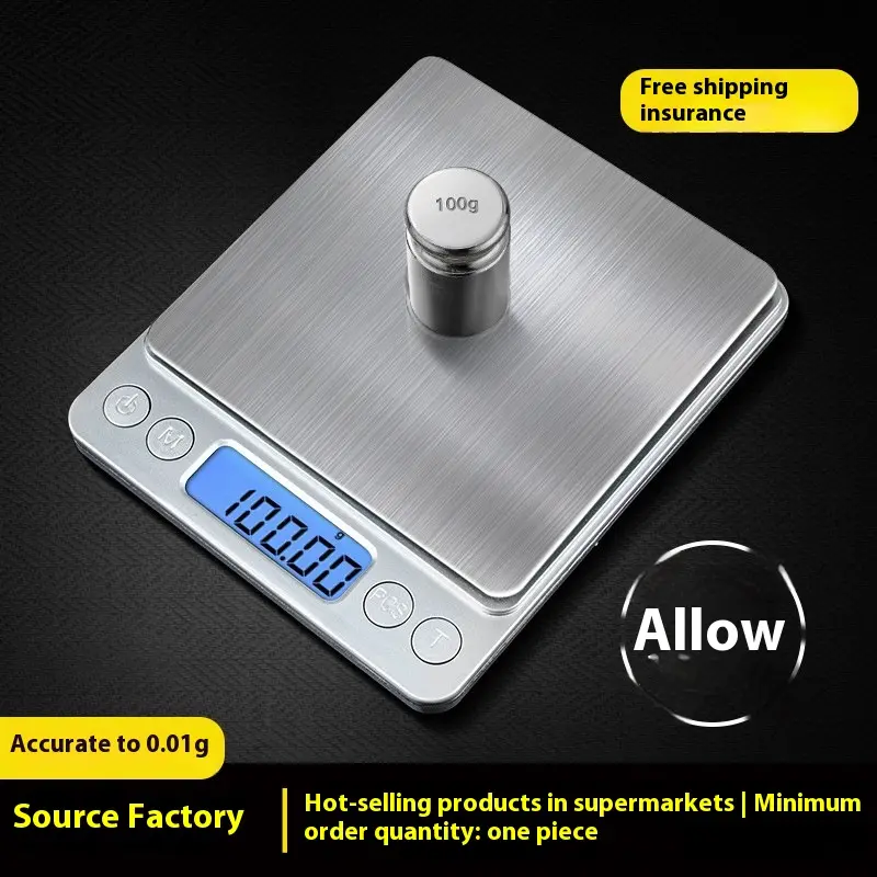 Household Stainless Steel Electronic Scale Food Food Baking Mini Small Precision Coffee Jewelry Gram Weight Kitchen Scale