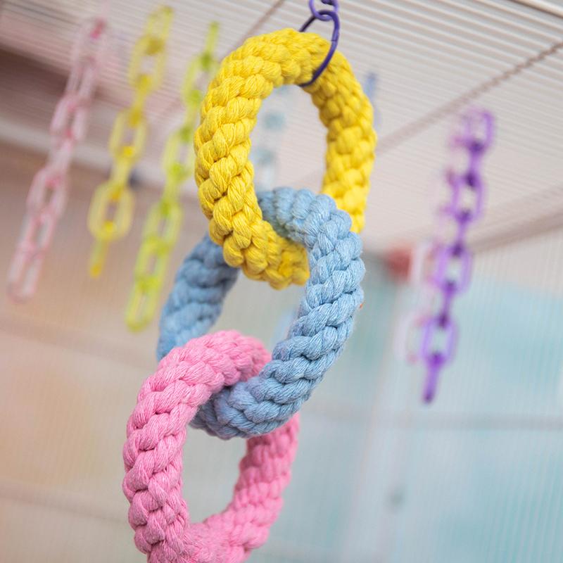 Product Introduction of Hamster Climbing Rope Toys Sugar Glider Cage Accessories Hanging Swing Cage Toy Bird Rope Swing Toy for Climbing Exercising 5