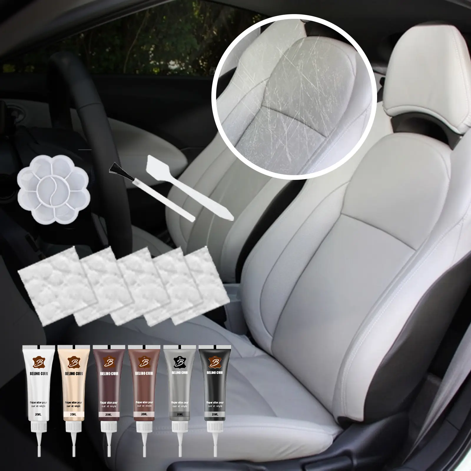 #RayHong# Car Seat Leather Sofa Repair Cream  Leather Patch cream  Leather scratches and cracks repair cream