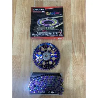 Bộ nhông sên dĩa Titan Exciter135,150 ,Winner, WinnerX Titan 7 màu Osaki Thailand 9ly 0