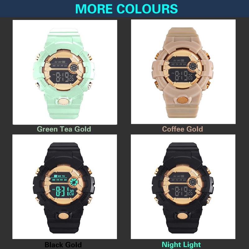 Product Introduction of Đồng Hồ Đeo Tay Thể Thao Reloj Cho Nam, Thời Trang Mới, Màn Hình Điện Tử, Không Thấm Nước, Lcd, Kỹ Thuật Số, Đồng Hồ Bấm Giờ, Ngày Tháng, Cao Su 19