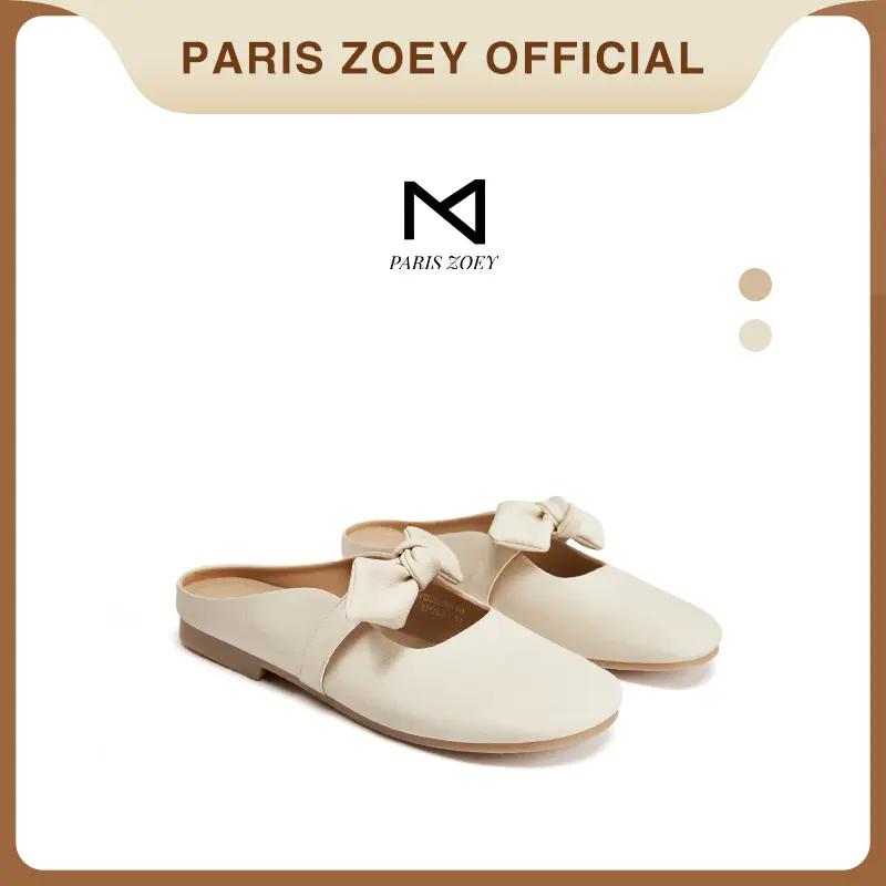 [CFV Võ Hà Linh x Paris Zoey] Giày Búp Bê Bé Gái Nơ Dễ Thương Trang Trí Giày Nữ Con La Dép Jean Sandal Dép Sandal
