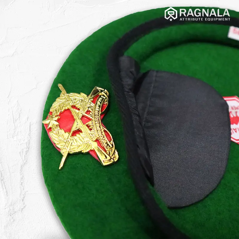 Baret Camel Infanteri Hijau Satu Set 2
