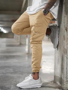 Men's Solid Flap Pocket Cargo Pants, Regular Fit Streetwear Fashion Drawstring Waist Trousers, Men Bottoms for Spring Fall Winter, Summer Outfits 2024, Men Cargo Pants