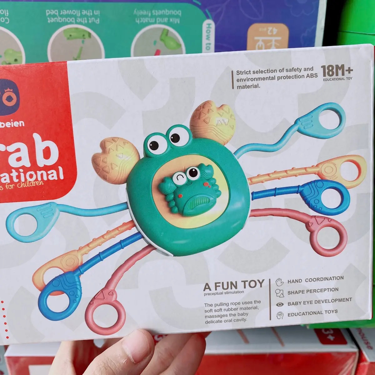 Đồ chơi cua rút dây vui nhộn cho bé - Rèn luyện đôi tay, phát triển xúc giác Be toy xuc xac trò