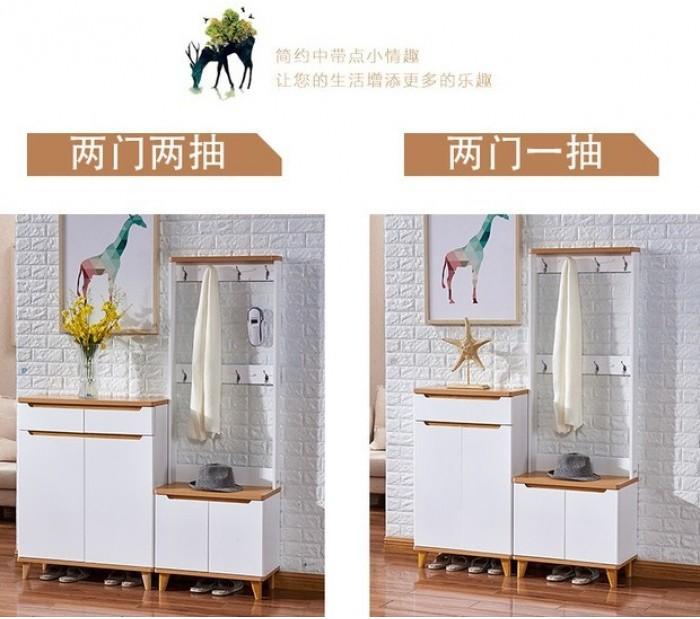 Product Introduction of 【SG Sales】Door shoe cabinet  Nordic solid wood simple modern hall cabinet  partition cabinet  storage cabinet hanger coat cabinet 5