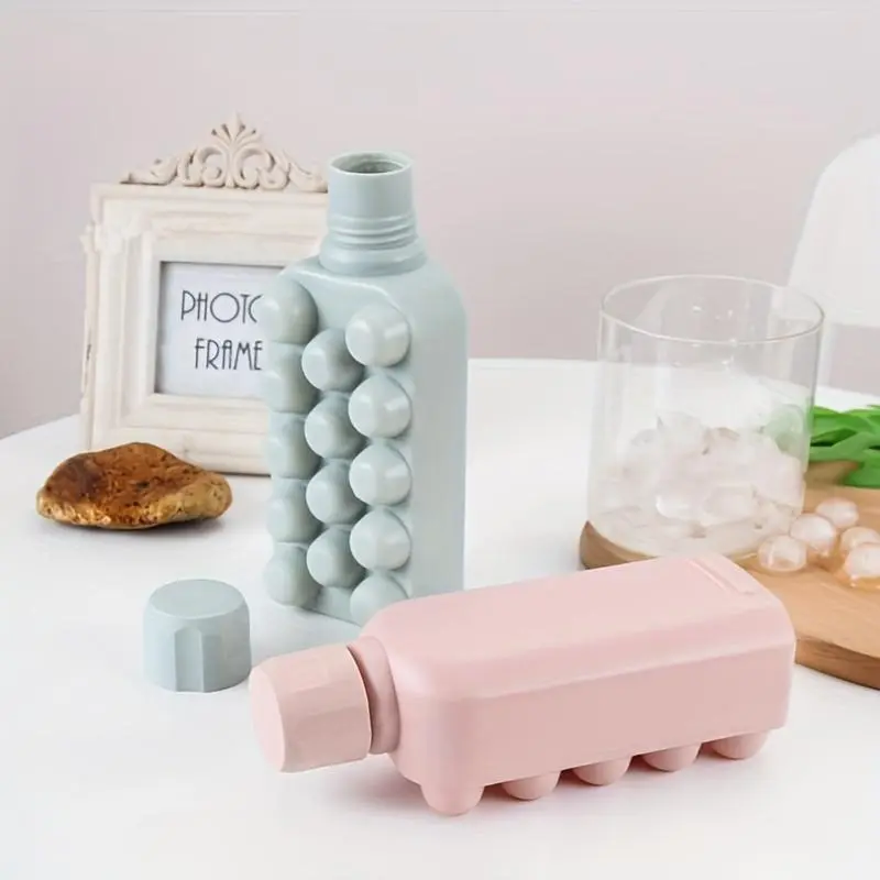 Ice Cube Mold Bottle, 1 Count Creative Ice Cube Maker, Multifunctional Ice Making Water Bottle, Drinkware for Home Kitchen
