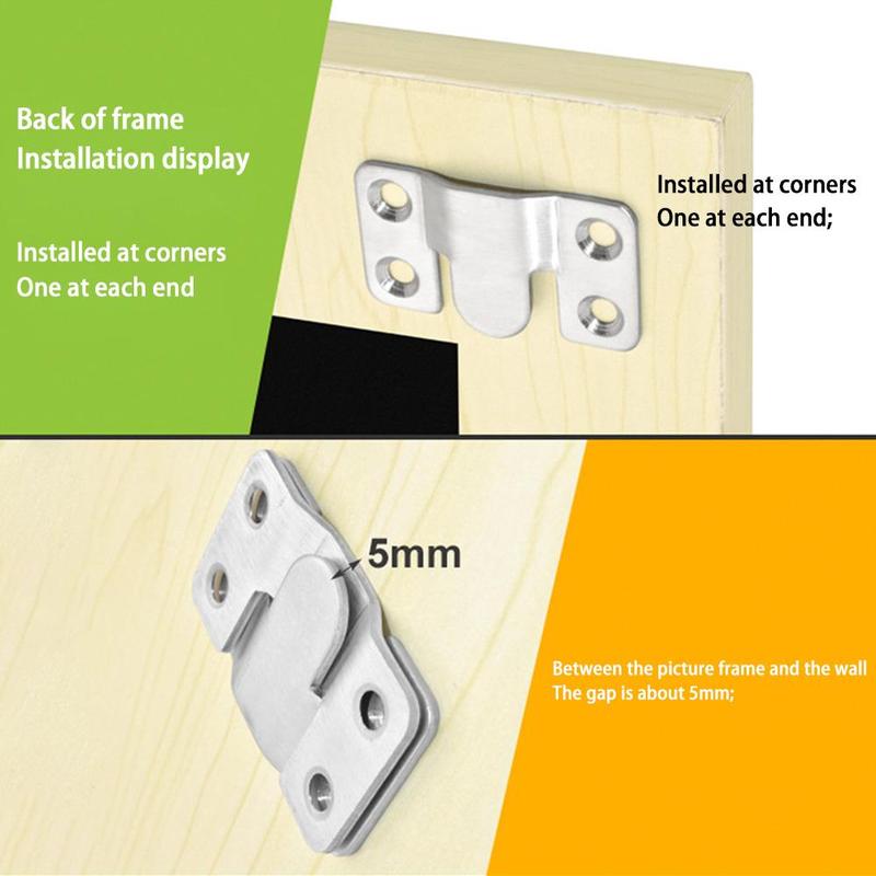 Product Introduction of Stainless Steel Hanging Buckle Insert Picture Frame Buckle Frame Hanging Picture Mirror U6Y7 29