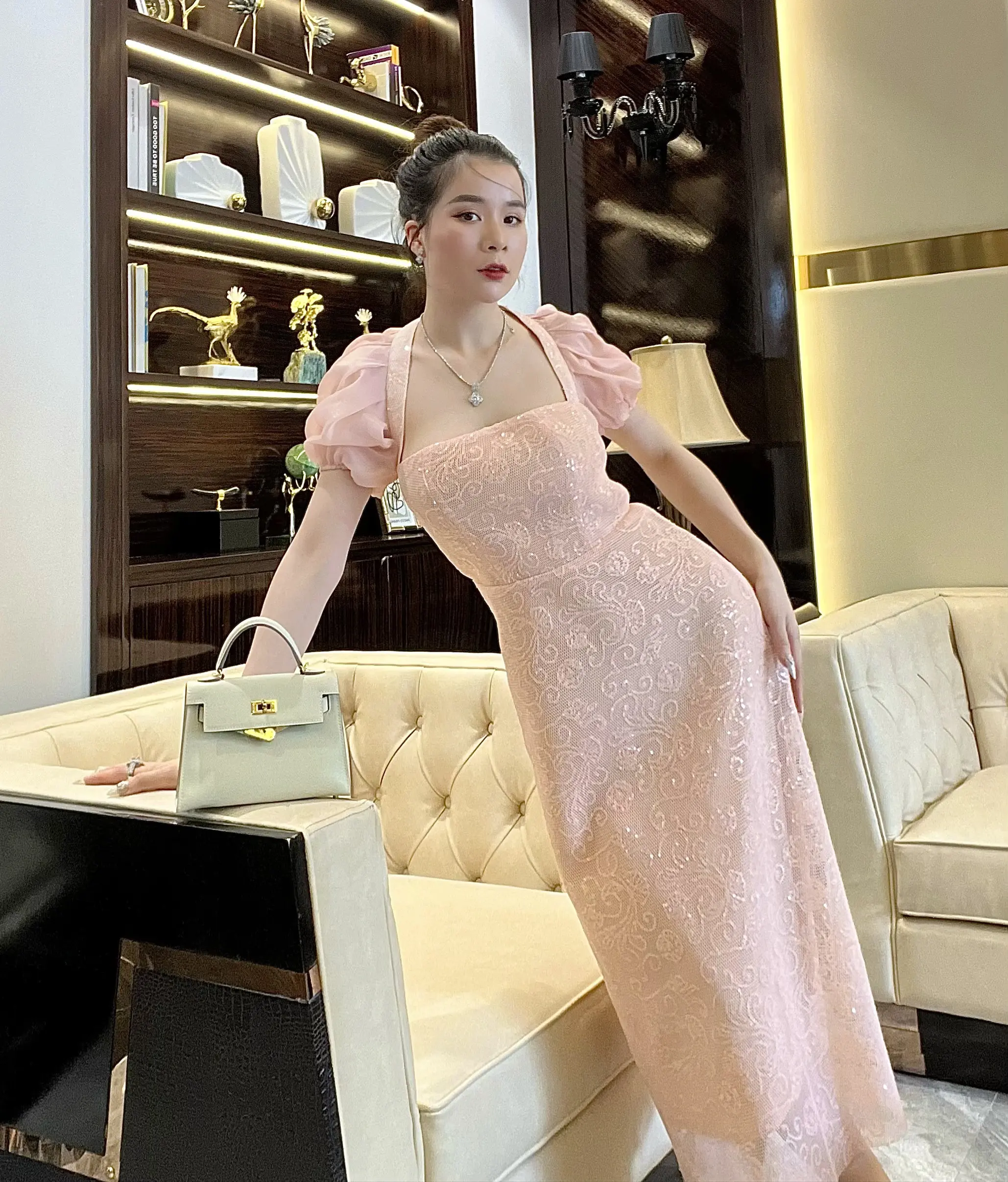 Đầm Nữ DT ROSE Đầm Ren KimSa Hồng