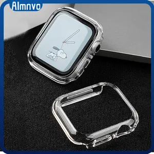 Anti Gores Tempered Glass PC/ TPU Case for IWatch Ultra/SE 3 2 Apple Watch Series 11 10 9 8 7 6 5 49mm 46mm 45mm 44mm 42mm 41mm 40mm Hard Screen Protector Cover Accessories Jam Tangan Smartwatch for I8 S10 S8 S9 Pro Max 8 MAX 9 PRO S20 T500