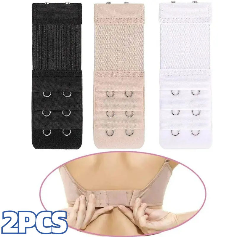 Bộ Mở Rộng Áo Ngực, 2 Cái / bộ, 2 Móc, Dành Cho Phụ Nữ, Dây Áo Nối Dài Áo Ngực Co Giãn, Kẹp Móc, Bộ Mở Rộng, Khóa Có Thể Điều Chỉnh Phụ Kiện Thân Mật