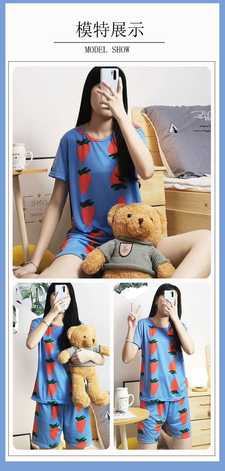 Product Introduction of Bộ Đồ Ngủ ngắn Tay Hàng Mới Về, Dành Cho Nữ, Mỏng Và Thoáng Khí, Thích Hợp Cho Mùa Hè, Áo Chui Đầu Cổ Tròn, Phong Cách Ngọt Ngào Và Dễ Thương, Thích Hợp Cho Các Cô Gái, Bộ Đồ Mặc Nhà 20