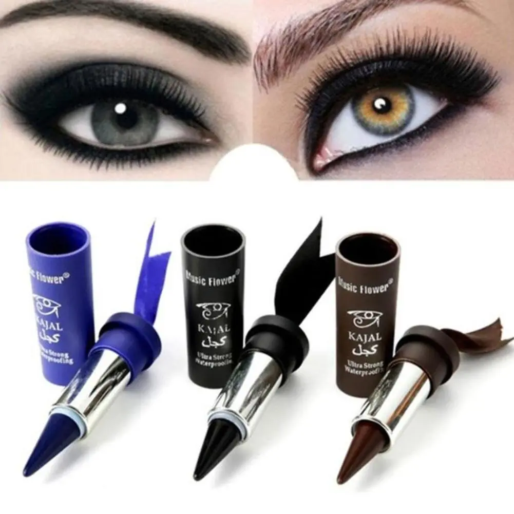3 Colors Waterproof Smoky Eyes Eyeliner Solid Thick Black Bold Eyes Liner Gel Pencil Makeup