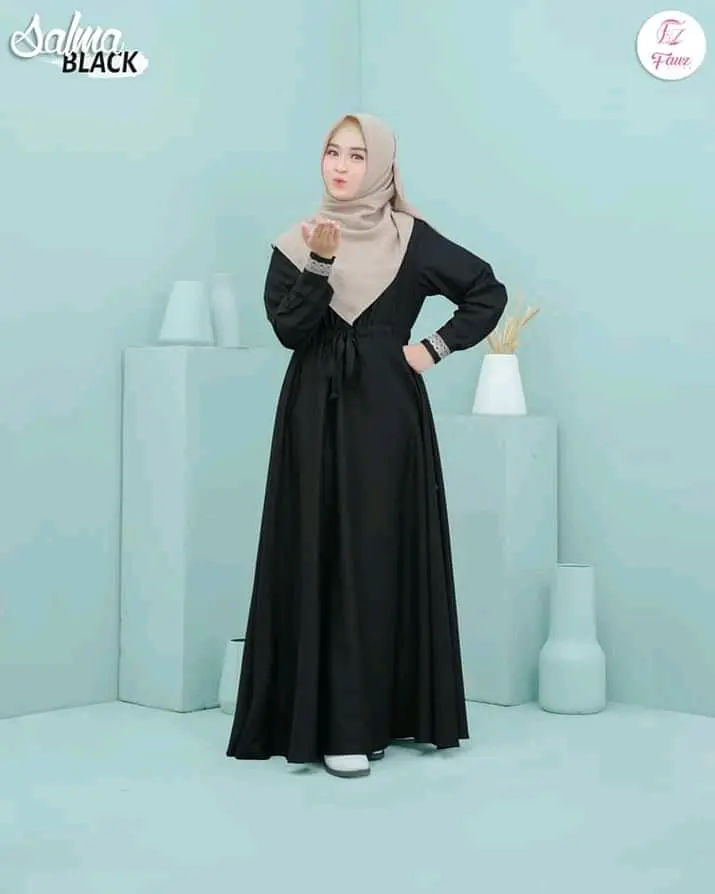 Gamis Salma Dress Terbaru Motif Polos Muslimah Dewasa Terbaru Gamis Lengan Renda • simpel