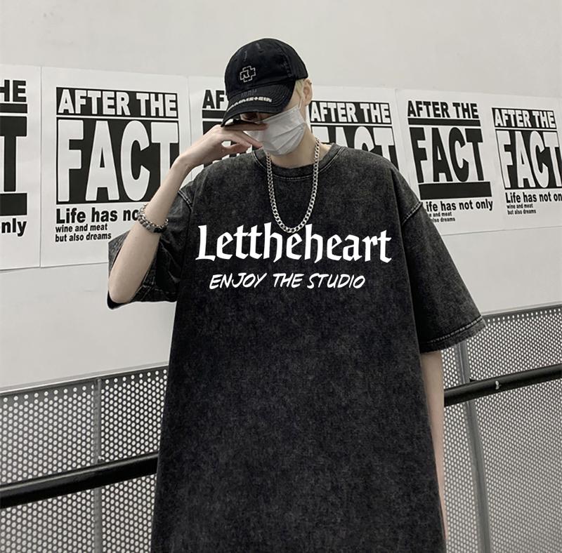 Áo Wash Thun Loang đen Lett / Áo Phông Loang wash 100% cotton Local brand basic form rộng - tay lỡ - unisex. Menswear Cổ Tròn 5