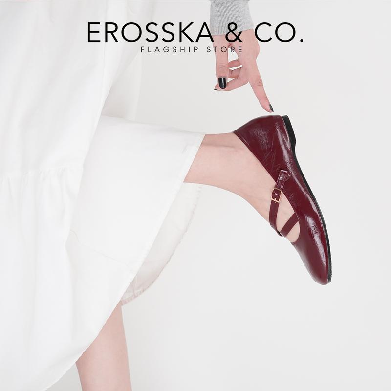 EROSSKA - Giày búp bê nữ kiểu giày ballet core đế độn cao 2cm màu nâu - EL071 4