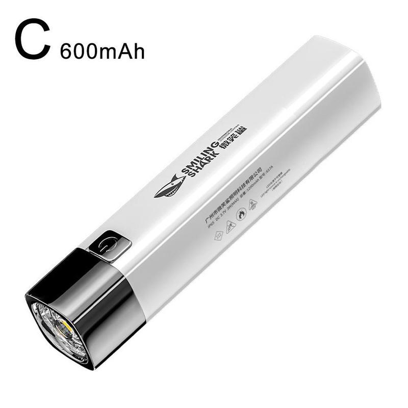 Product Introduction of 600mAh/1200mah Smiling Shark Mini LED Zoomable Flashlight COB Long Large High Floodlight 32