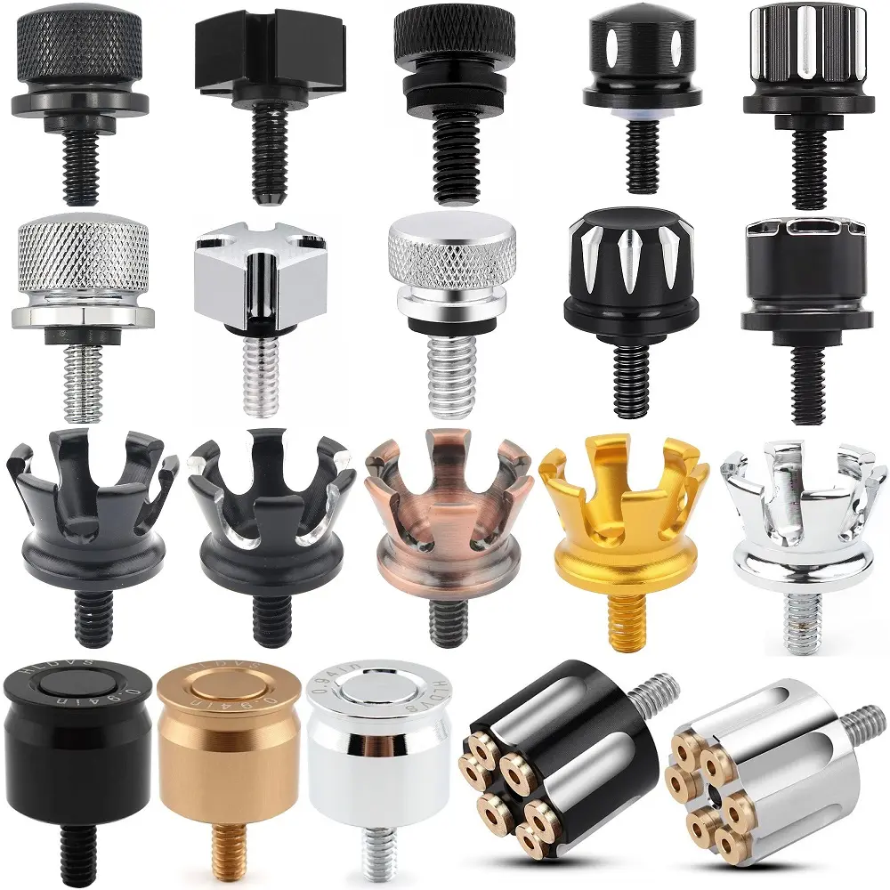 Motorcycle Universal Rear Fender Seat Screw Bolt Nut Knob Cover Kit For Harley Sportster Fatboy Dyna Softail V-ROD Touring Glide