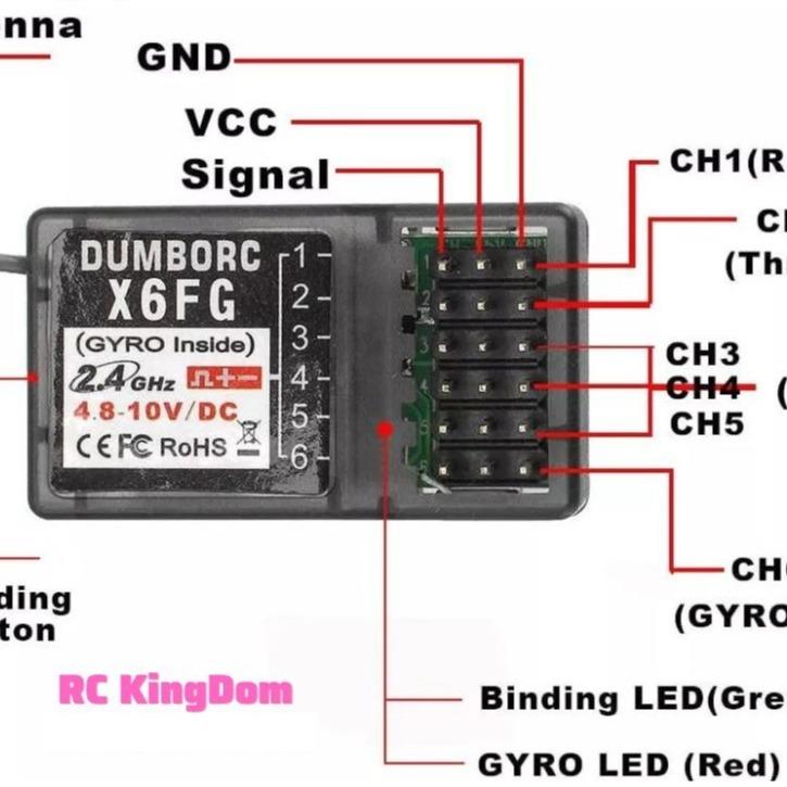 Tay điều khiển DumboRC X6 ( 6 kênh ) sóng 500m cho xe và tàu điểu khiển 9
