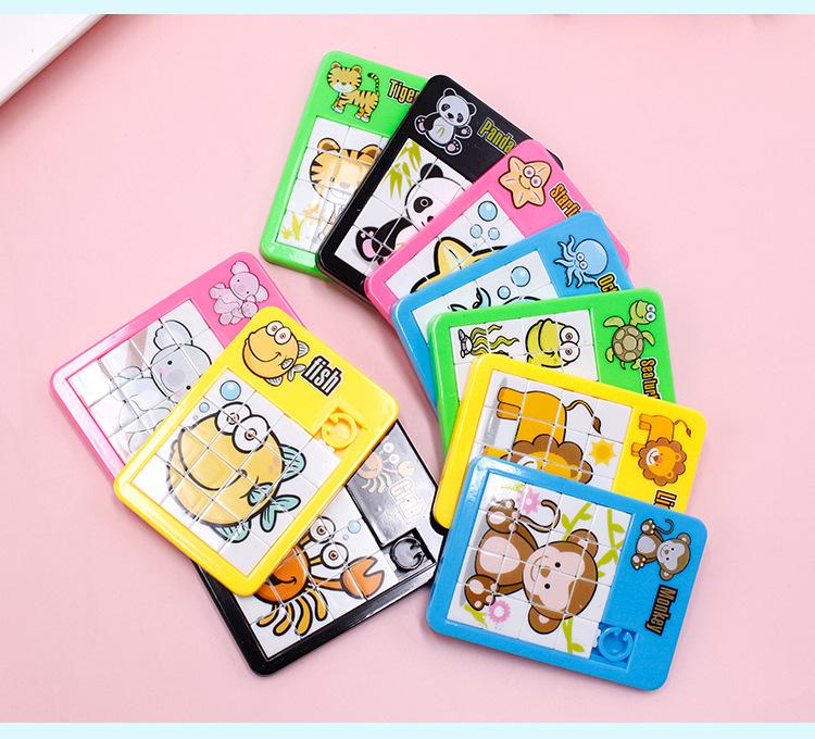 Product Introduction of ปริศนาสไลด์, การออกแบบสัตว์การ์ตูน, เกม Klotski, เกมเขาวงกต 16 กริด, ของเล่นเพื่อการศึกษาขนาดเล็ก, เหมาะสำหรับโรงเรียนอนุบาลเด็ก, รายการของขวัญ, มีขายส่ง 7