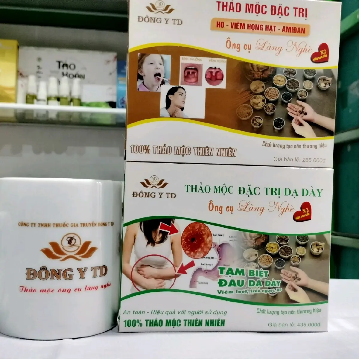 Combo Cốc gốm sứ ( Dạ dày + họng Đông Y TD)