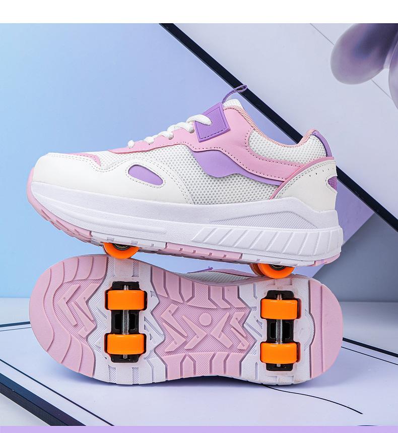 Product Introduction of In Stock Children Heelys Skates Roller Skates the Skating Shoes Boys and Girls Sneaker Autumn New Children Heelys Boys and Girls Four-Wheels Shoes Breathable Mesh Cloth Shoes Boys Casual the Skating Shoes 16
