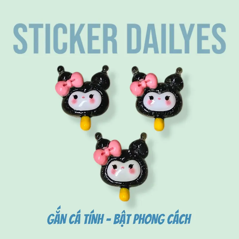 [ Bộ 10 chiếc ] Charm Gắn Dép Kuromi, Sticker Dép Cross, Jibbitz in 3D siêu cute - Sticker Dailyes 8