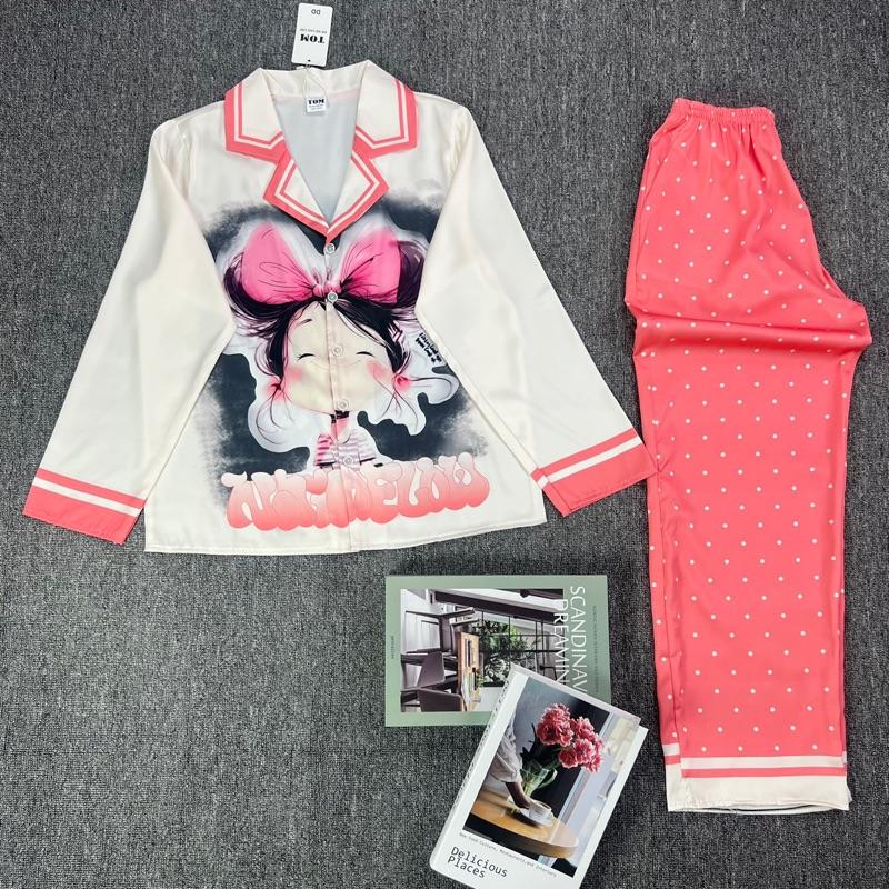 Product Introduction of Đồ Bộ Pijama Lụa LaTin Tơ Tằm Cô Gái Nơ Thiết Kế Nữ (Có Túi 40kg-58kg) 11