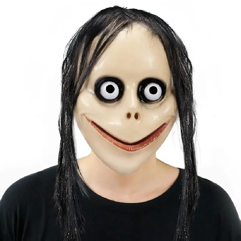 Topeng Hantu Momo Halloween Seram Rumah Hantu Prank Cosplay Scary Mask 4