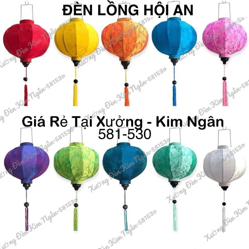 Đèn Lồng Tròn Gấm Lụa cao cấp(CÓ SẴN)Hội An Lantern (30cm)mua 10 =sỉ