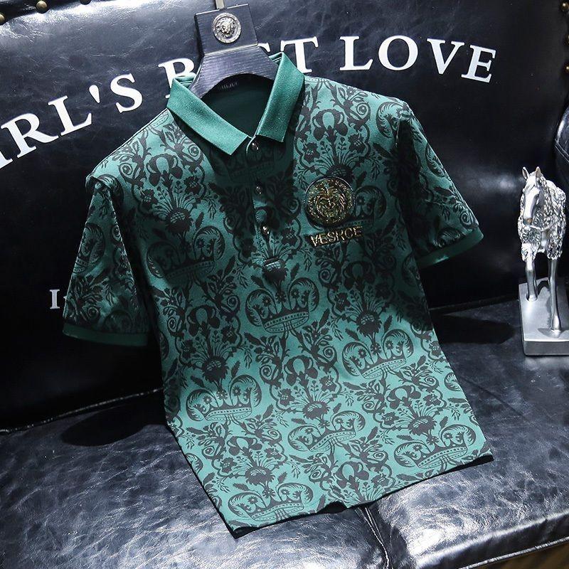 Áo Thun Nam, ngắn Tay, In Hình Mùa Hè, Dáng Ôm, Có Ve Áo, Phong Cách Thường Ngày Hàng Châu Âu, Thời Trang, Hàng Mới Về Năm 2025, Quần Áo Nam