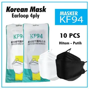 [COD]Masker KF94 4 Ply Disposable Face Mask Kesehatan Korea Kpop 4Ply (1 pack isi 10 pcs)