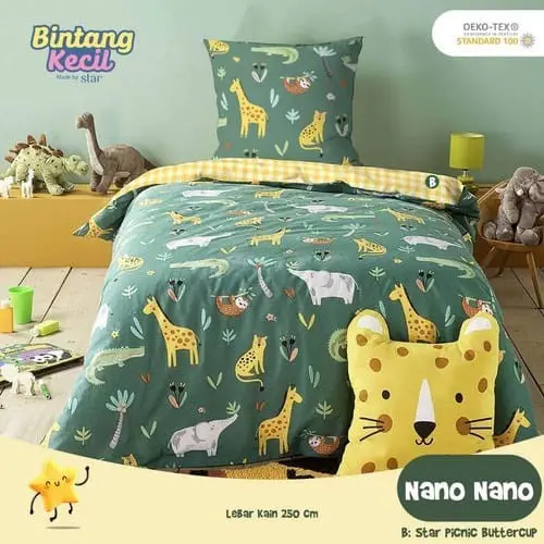 Sprei anak motif hewan lucu katun halus bintang kecil terbaru