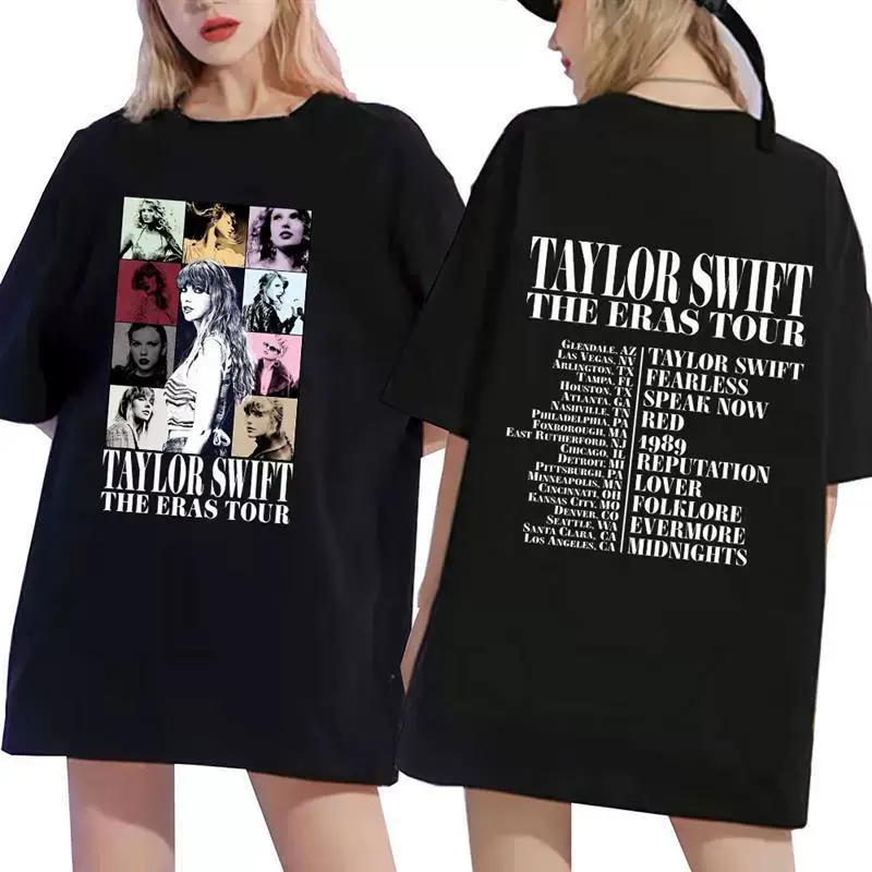 Taylor The Eras Tour 2023 World Tour T Shirt Men Women Aesth CasualCottonClothingRound NeckTopWomenswearCollarLoosePrintedShort       Sleeve Sleeved Style Lingerie Streetwear Summer Tshirt Crewneck