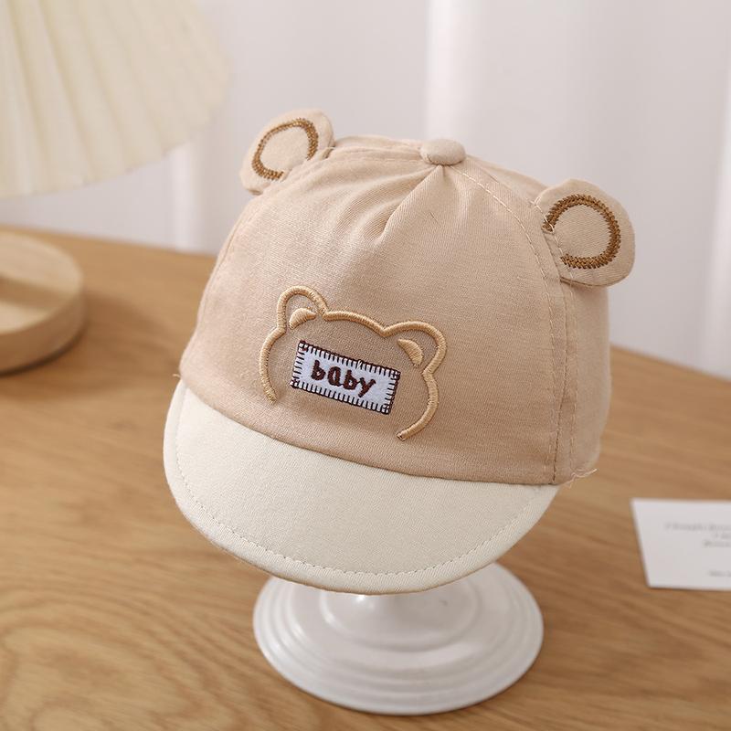 Baby hat spring and autumn peaked cap thin cute super cute cartoon baby visor male and female treasure flip brim hat 7