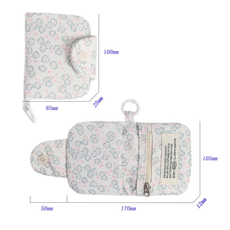 1pc Cute Student Card Simplicity Floral Korean Fashion Wallet Card Holder for Girls PortableSmall Storage Bag 5