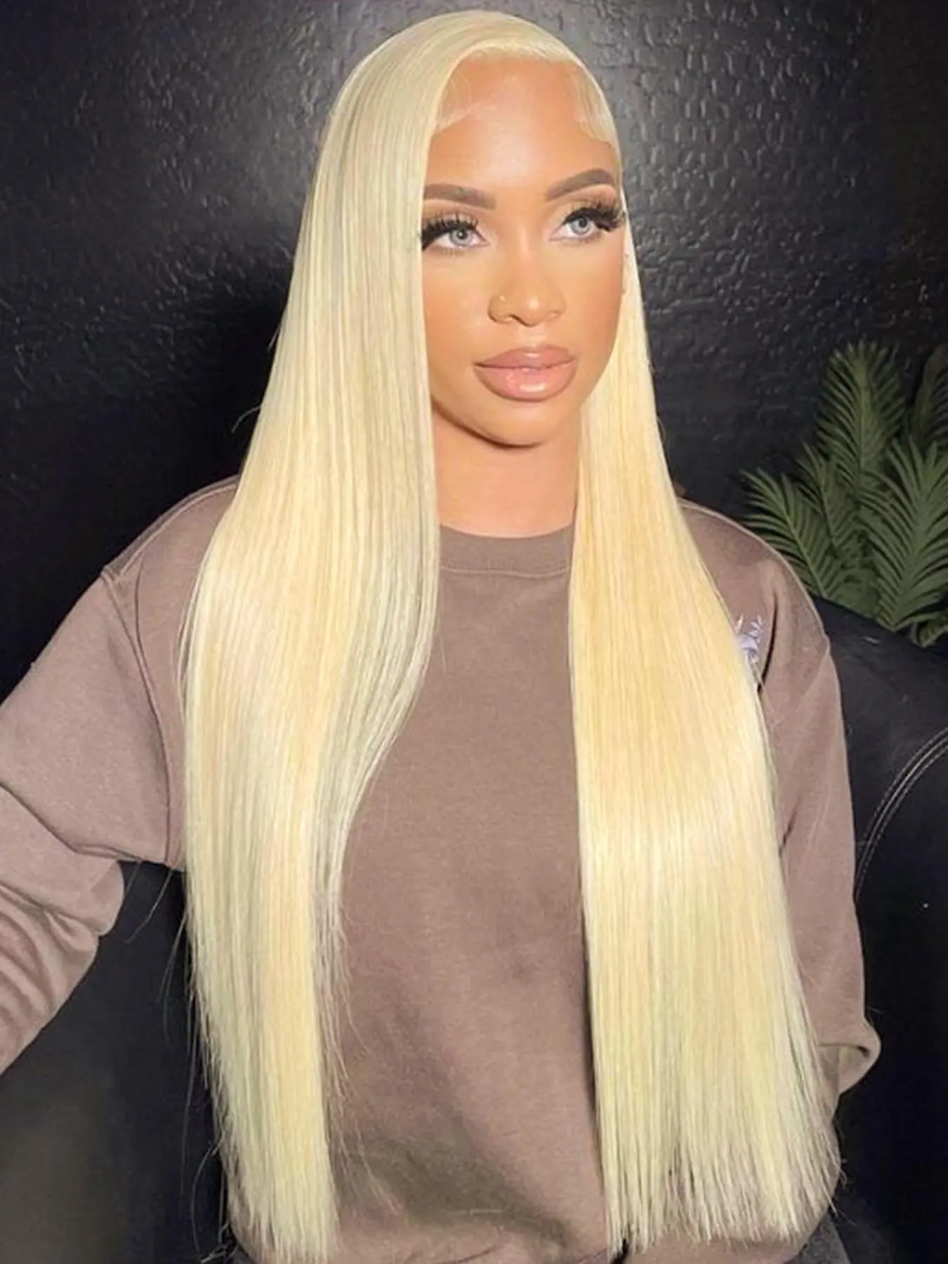 32 Inch Lime Green Long Straight Wigs for Women, Gorgeous Fluffy Wigs without Bangs, Synthetic Lace Front Wigs for Party, Daily Use