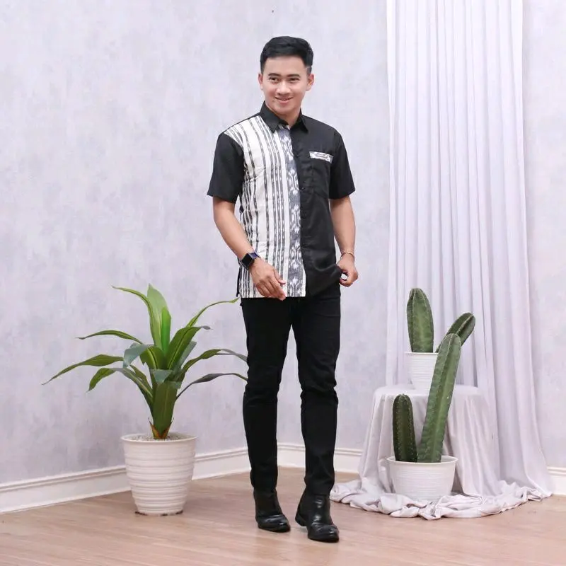 kemeja tenun pria kemeja pria lengan pendek Baju lengan Panjang kemeja Kain tenun 2