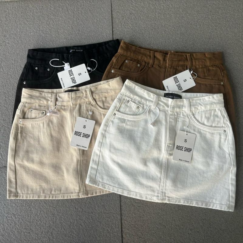 Chân váy trơn jean nữ phom dáng cá tính tôn dáng Women Dress