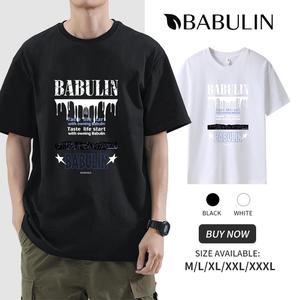 BABULIN 260g Pure cotton T-shirt design Minimalist design  printed Oversized T-shirt couple style