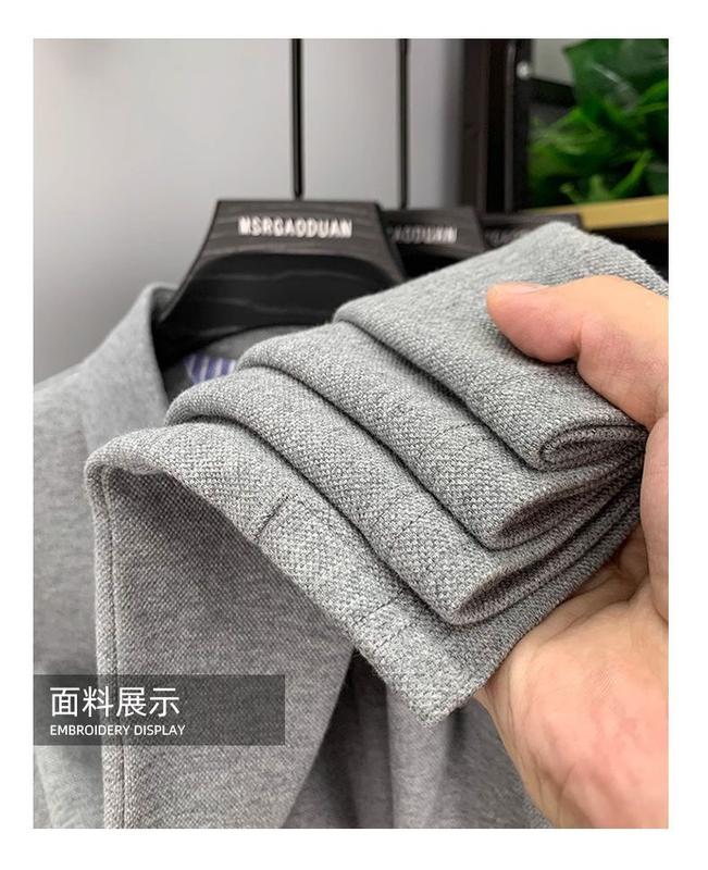 Product Introduction of Áo Thun Nam Ngắn Tay, 100% Cotton, Áo Polo Thêu Ve Áo, Màu Trơn Tay Lửng Áo, Thời Trang, Bộ Sưu Tập Mùa Hè Mới 18