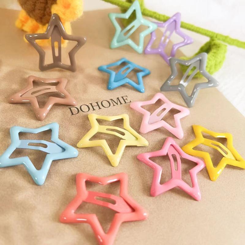 Product Introduction of Pentagram Duck Mouth Clip Ins Style Kẹo màu sao BB Clip Dễ thương ngọt ngào thời trang đơn giản liền mạch kim loại đuôi ngựa phụ kiện cho phụ nữ tóc clip yasmin Women 2