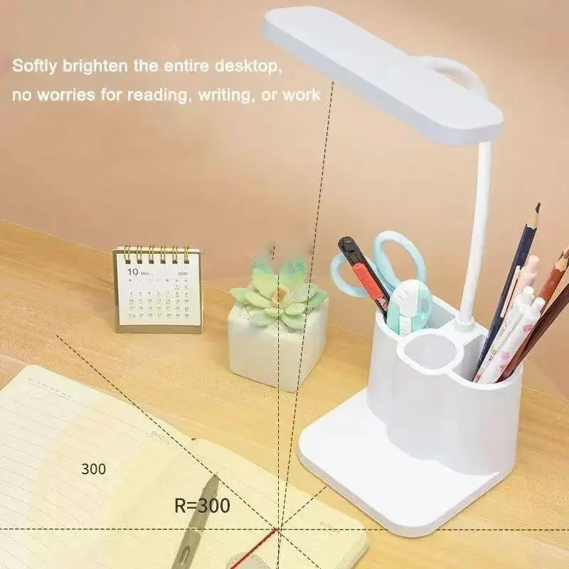 Rechargeable Desk Lamp, Desk Light with Pen Holder, Dimmable LED Desk Lamp for Home Office Study Room 3
