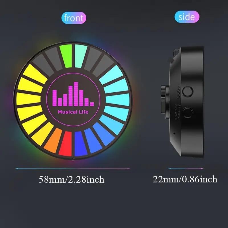 RGB Voice-controlled Synchronous Rhythm Light, USB Rechargeable Creative LED Pickup Light, Desktop Sound Sensing Creative LED Light for Car, Office, Home 1