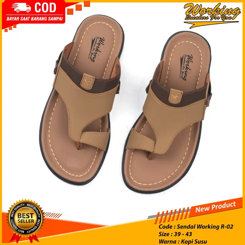 Working Sneakers For You Sandal Pria Kulit R-02 1