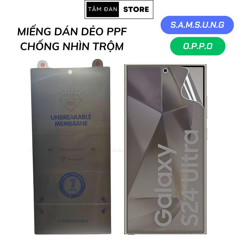 Miếng Dán Màn Hình PPF Dẻo Chống Nhìn Trộm Dành Cho Samsung, Oppo (Mua PPF tặng thêm: 1 bộ Giấy Lau Cao Cấp + 1 Thanh Gạt Dán) Phone
