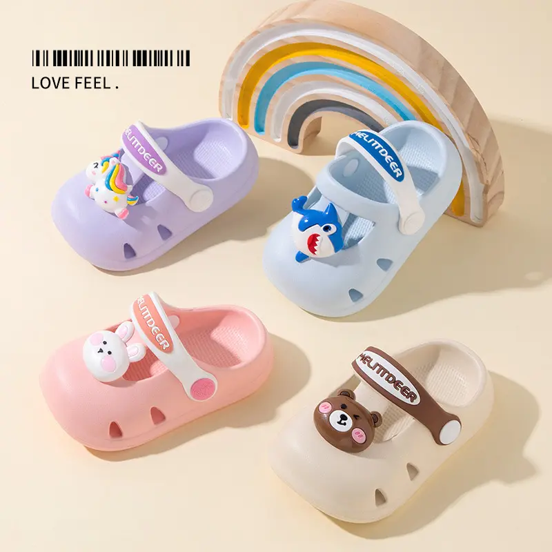 2025 Summer New Children's Slippers Cute Cartoon Soft Bottom Indoor and Outdoor Baby and Toddler Anti slip Breathable Hole Shoes