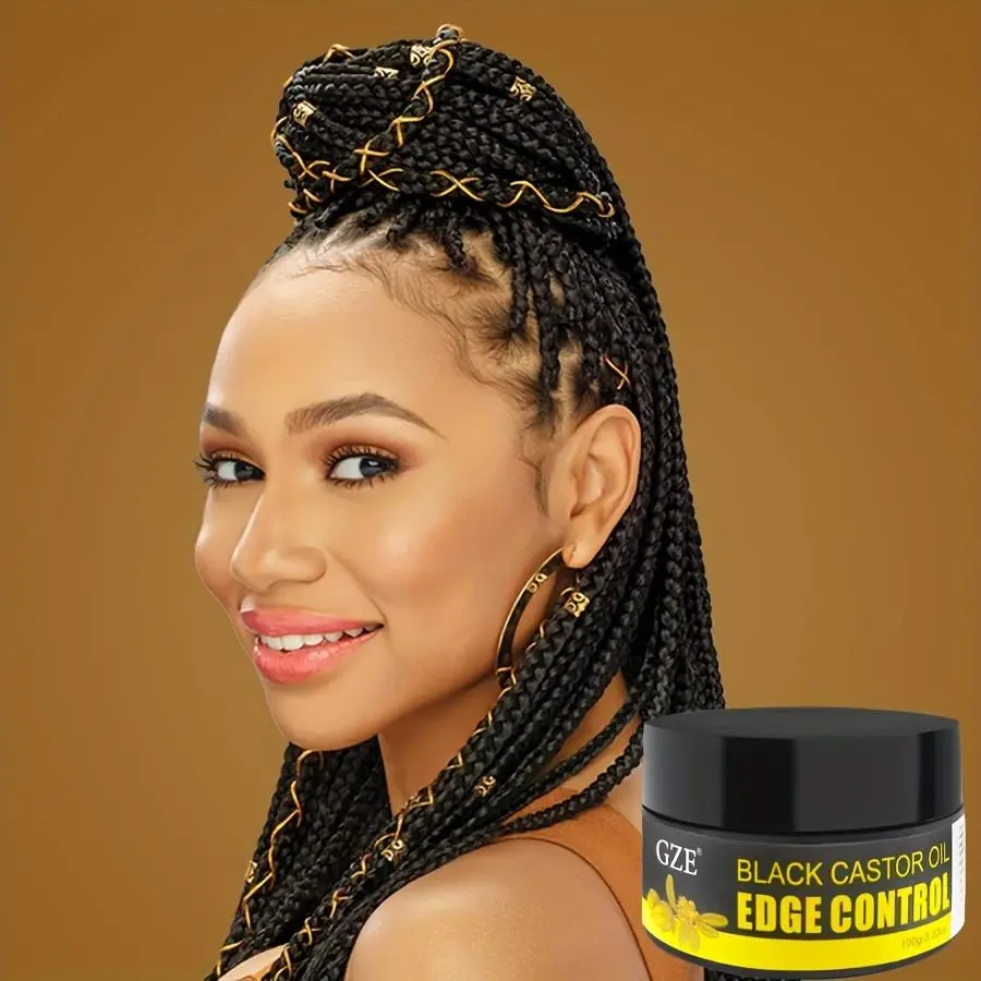 Black Castor Oil Edge Control Gel, Slick Back Products Gel for Frizz Hair, 1 Count Hair Styling Gel for Women, Hair Styling Product, Haircare Product