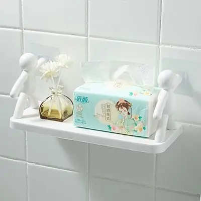 RAK TEMPEL DINDING DAPUR PERSEGI KAMAR MANDI RAK KAMAR MANDI SERBAGUNA TANPA PAKU POLA MANUSIA 2