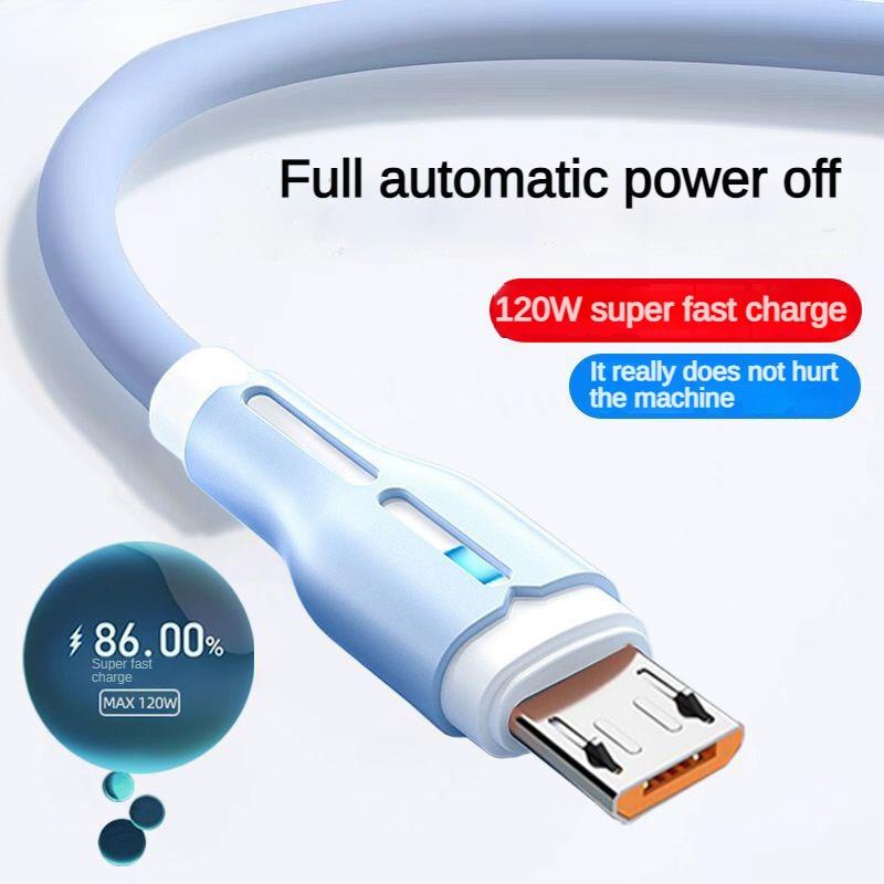 Cáp dữ liệu điện thoại di động Android Micro USB 120W dòng điện cao Thích hợp cho Huawei Vivo Oppo Xiaomi Meizu Cáp sạc nhanh SJX-126